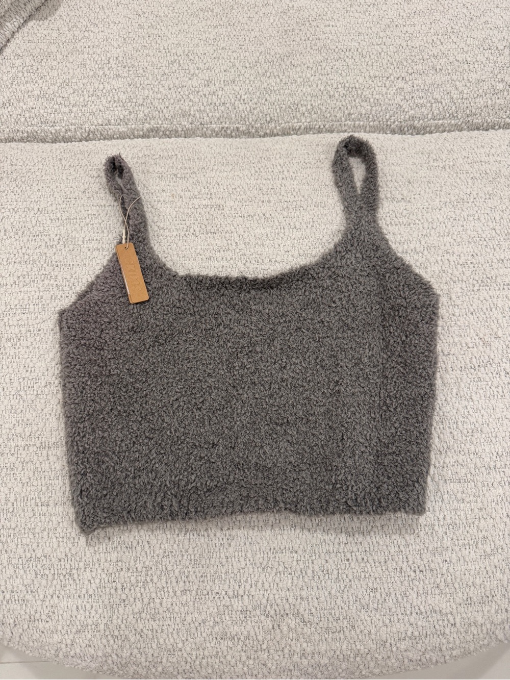 NWT SKIMS Sherpa Fleece Gray Tank Top